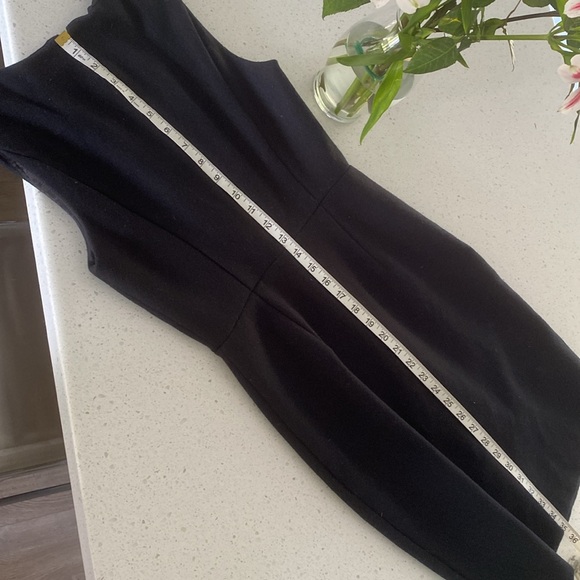 J CREW wool blend midi dress chevron stripe 0 classic work office pencil navy - Picture 7 of 7